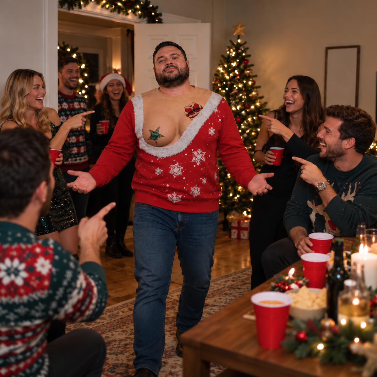 Cheeky Claus™ Funny Christmas Sweater